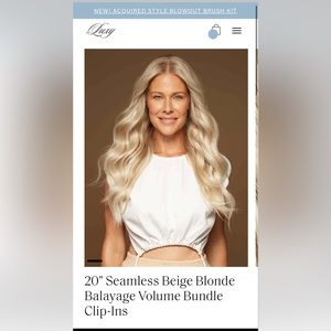 Luxy Hair Extensions 20" Seamless Beige Blonde Balayage Volume Bundle Clip-Ins